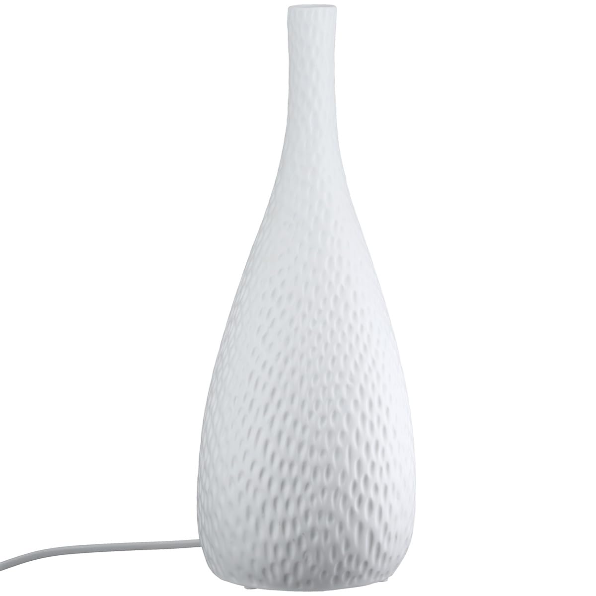 GILDE Tischleuchte Zappo - Porzellan - Weiß - Matt - Flaschenform - Höhe 32cm x Ø 13cm - Prickellampe
