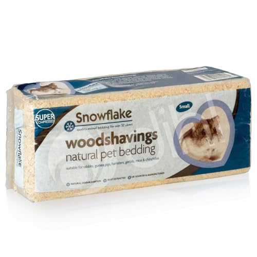 Dihl Snowflake Small Animal Wood Shavings Natural Pet Bedding 1KG Dust Extracted Premium Pet Bed Substrate Odour Control For Rabbit Hamster Gerbil Guinea Pig Mouse FSC Approved Small