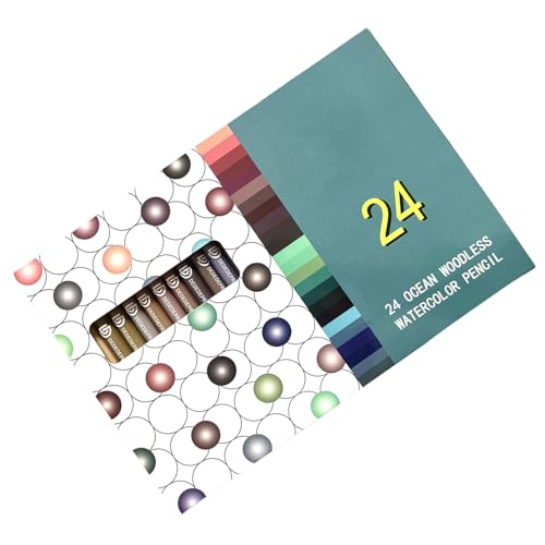 HNsdsvcd 24 Unidades Lápiz De Acuarela Para Adultos Niños Estudiantes 24 Color Soluble En Agua Para Colorear Páginas Para Colorear
