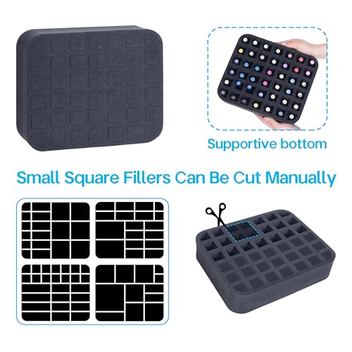 Image of Nail Polish Organizer Holder Foam Pad with Slots for Storage 42 Bottles (15ml /0.5fl.oz) Nail Polish or Essential Oil Tray for Drawers Black