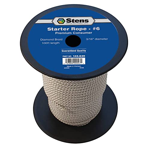 Stens New 100'Diamond Braid Starter Rope 145-620#6 Diamond