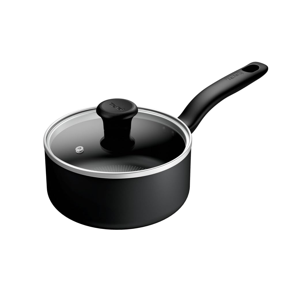 Tefal Titanium Essential Saucepan 18 cm + Lid, Non-Stick Coating, Metal Spatula Safe, Compatible with All Hobs Except Induction, B9412344