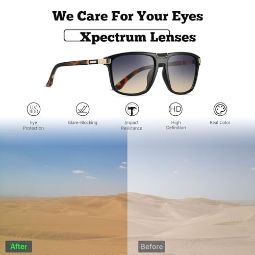 Image of Xpectrum Retro Rectangular Square Sunglasses for Men Women Vintage 70s 80s Mobster Gangster Style Rectangle Shades