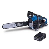 Scheppach Tronçonneuse thermique PCS56E - Tronçonneuse à essence - Moteur à essence 2 temps 3,1 CV / 2,3 kW - Guide-chaîne et chaîne ProCut 20" / 51 cm - Batterie et chargeur inclus