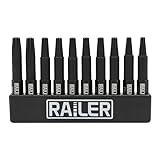 Double Square 8 Point Star Bit Set. Railer Premium S2 Steel 2 Inch 8 Spline Double Square Bit Set With A Storage Bit Holder (10pc Set)