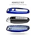 T-carbon Key Fob Cover with Keychain Fits Audi RS A7 Q7 RS7 SQ7 2019-2025;Carbon Fiber Key Case Shell Protector Fits Audi A3 S5 SQ5 RS5 S6 RS6 2023 A6 A8 Q8 E-Tron 2024 Smart Remote Accessories Blue