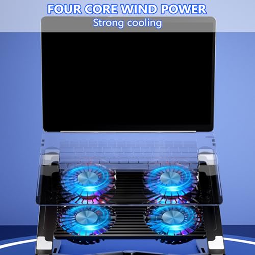 Base para laptop con ventilador LED y soporte plegable miniatura 6