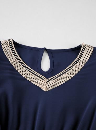 blibean Teen Girls Lace Neckline Dress Kids Semi Formal Long Sleeve Dresses Size 6-15 Years4