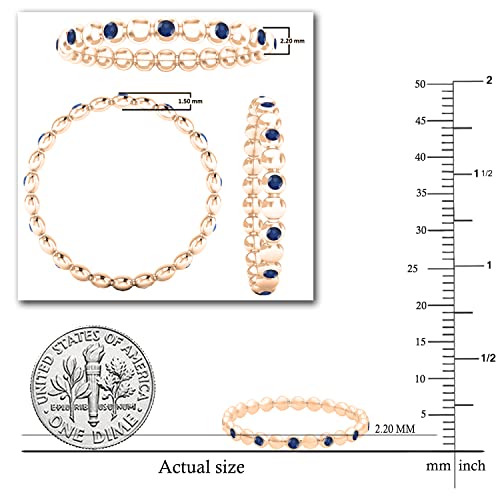 Dazzlingrock Collection Round Gemstone Beaded Womens Wedding Band, Available in 10K/14K/18K Solid Gold3