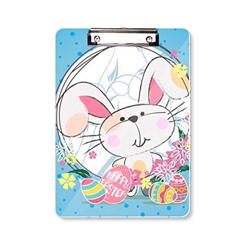 Plaque arrière A4 Happy Easter pour écrire partout sans table grâce au porte-bloc lapin