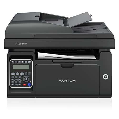 Pantum M6602NW, All in One Laser Printer Monochrome Printer Scanner Copier Fax with Auto Document Feeder, Wireless Multifunction Black and White Laser Printers for Home Use