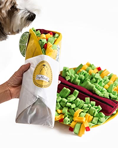 DogNmat Taco Snuffle mat - Dog Toys, Cat Toys, Snuffle mat, Interactive, Mental Exercise, Dog Gift, Brain Game, Mentally stimulating Game, 12 inch diameter
