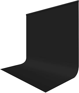 5x7FT Solid Black Backdrop Portrait Background Collapsible Photo Backdrop for Photography Studio Photoshoot