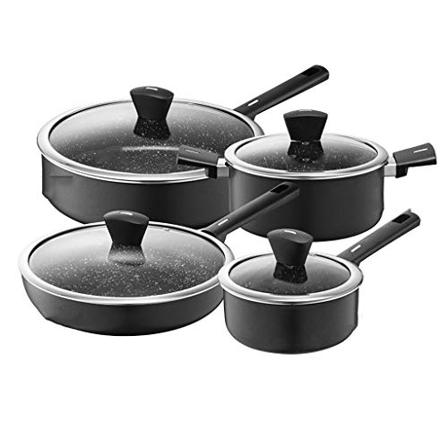CGKs6anmU Maifanshi 4 Piece Pot Set Household Non Stick Pot Induction Cooker Wok Suit Kitchen Pots and Pans Cookware Set