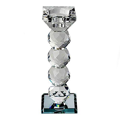Balsacircle 2 Pcs 7-Inch Tall Crystal Glass Candelabra Candle Holder - Wedding Party Dining Table Home Centerpieces Decorations Gift #TOP18