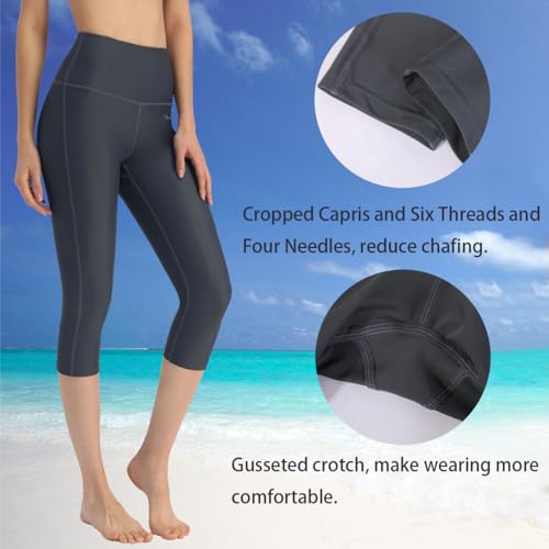 Image of Ubestyle UPF 50+ High Waist Women's Yoga Capri Leggings Swimming Tights Sun Protective