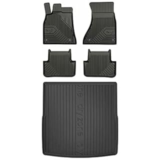 MOTOS Set di tappetini in gomma e tappetini per il bagagliaio per Audi A4 B8 2007-2015 Migliorare il comfort di viaggio con tappetino antiscivolo auto 3D- tappetini per tutte le stagioni auto, protezi