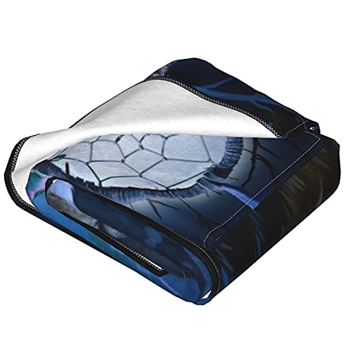 Wolf Dream Catcher Fleece Throw Blanket Soft Lightweight Warm Cozy Plush Blanket For Couch Bed Sofa 60"X50" #TOP5