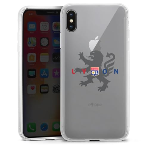 Coque iPhone XS Max Olympique Lyonnais silicone souple pour supporter au stade