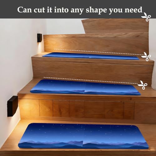 Alfombras de escalera Mexpekil de 76 x 20 cm para evitar resbalones nocturnos en peldaños 7