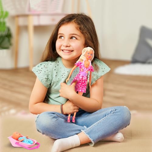 Image of Steffi Love Babysitter| Pretend Play Set for Girls| Doll Set with Babysitter & Two Babies| Dolls with 15+ Accessories & Baby Carriers| Ideal for Girls Age 3+