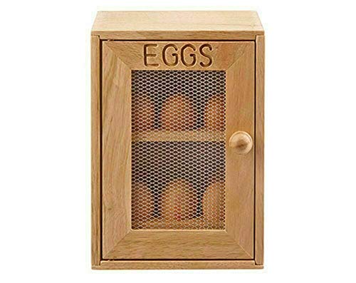 EliteKoopers 2-Tier Bamboo Wood Egg Storage Rack Holder Cabinet For Kitchen Egg Store Upto 12 Eggs