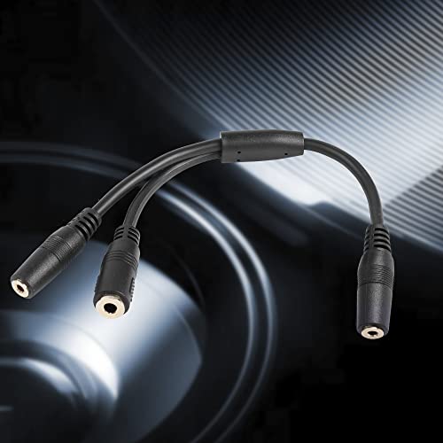 Cable adaptador de audio Y 3.5mm a 2.5mm + 3.5mm, 20 cm miniatura 4