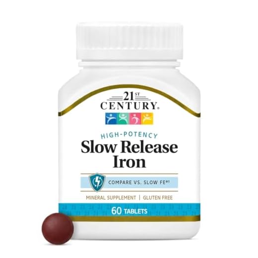 21st Century Slow Release Iron 45mg Tablets, Gentle on Stomach, 60 Count