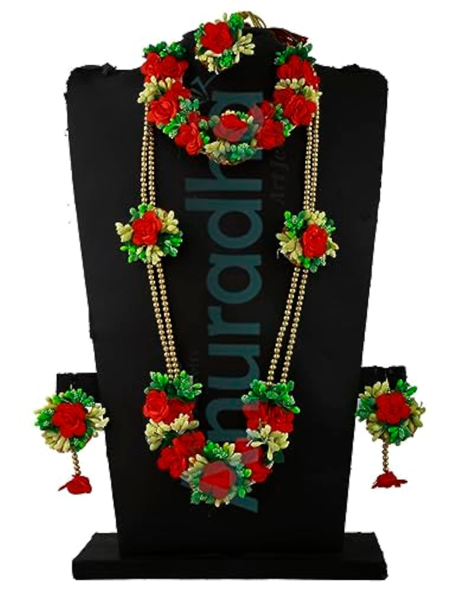 Women's Colourful Artificial Flower Necklace Combo Set for Celebrations