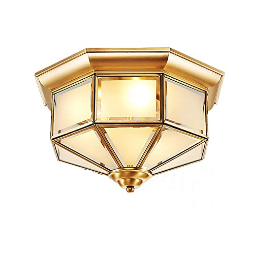 Plafonnier pour chambre et lustre en verre doré style américain