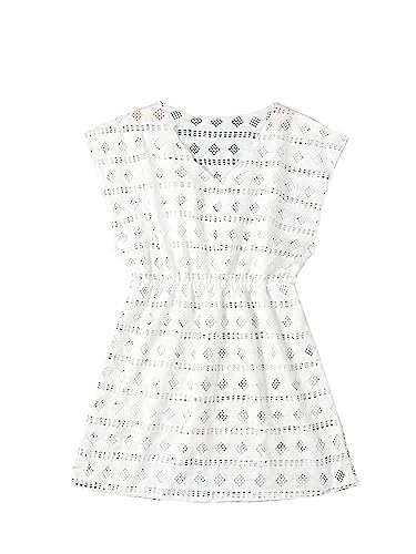 Milumia Girl's Eyelet Hollow Beach Coverups Swimsuit Swimwear Cover Up