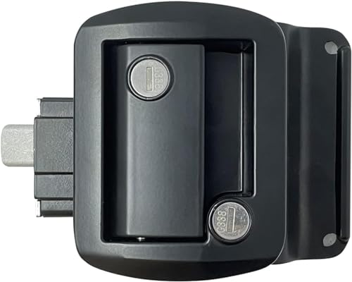 Image of Lepoint Travel Trailer Entry RV Door Lock with Paddle Deadbolt,Zinc Alloy Security Kit for Camper Horse Trailer Cargo Hauler,Black Camper Door Latch Handle with Keys RV Door Lock Replacement-986