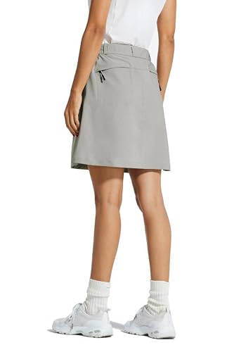Baleaf Women's 18" Skorts Skirts Casual Knee Length Long Golf Skorts With Pockets Quick Dry Skirts Summer Gray M #TOP3
