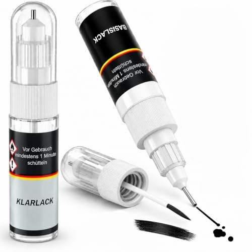 F1COLORS Lackstift Set für MERCEDES DIAMANTWEISS PERLEFFEKT 799 3x Pinsel/Nadel-System 2x10ml #344