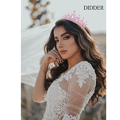 Didder Pink Crystal Tiaras For Women, Princess Crown With Comb Wedding Tiaras And Crowns For Women Tiaras For Girls Birthday Party Hair Accessories Bride Headband Bride For Prom Christmas #TOP5