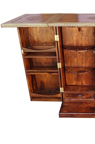 Orientalischer Hausbar Bartheke aufklappbar aus Massivholz Jhalak 170cm Groß | Theke Bar Tresen Deko orientalisch… – Bild 5