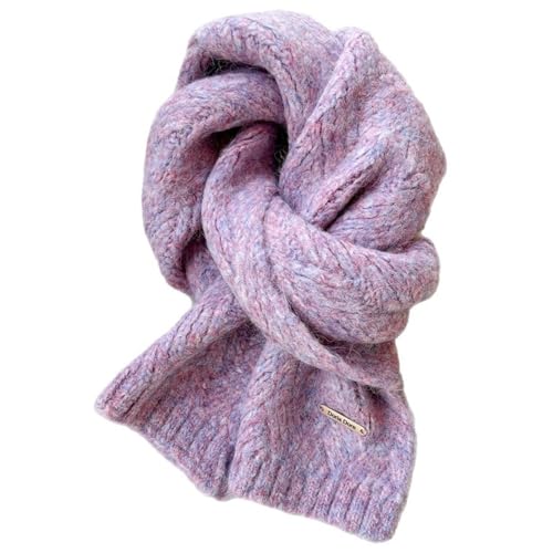 Écharpe tricotée en laine d'alpaga violette à offrir en cadeau de Noël