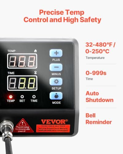 VEVOR Heat Press Machine 38.1x38.1cm(15x15인치) 업그레이드 5 in 1 열 전달 기계 블루 — 사진 5