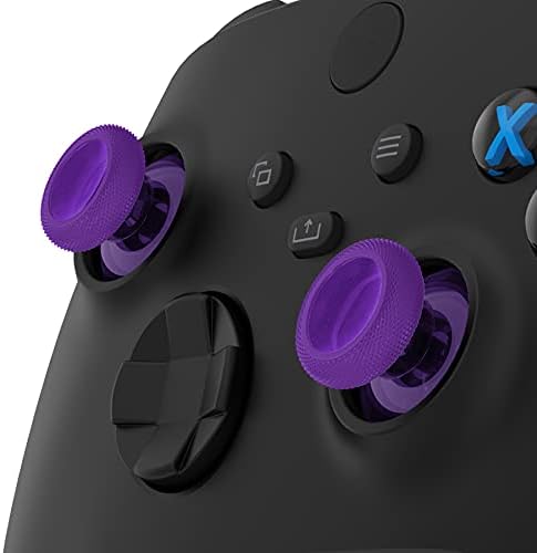eXtremeRate Replacement Thumbsticks for Xbox Core Wireless Controller, Joysticks Repair Kit for Xbox Series X/S Controller, Custom Analog Stick Buttons for Xbox One S/X/Elite - Clear Atomic Purple - 2