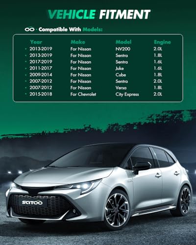 Image of SCITOO Starter Motor 17982 17449 for Chevrolet City for Express 15-18 L4 2.0L for Nissan for Cube for Juke for NV200 for Sentra for Versa for Livina for Qashqai 12V 1.0kW CW 10-Tooth PMGR