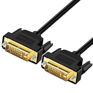 SOEYBAE DVI-naar-DVI-kabel, 5 m, DVI-D Dual Link 24+1 HDTV resolutie tot 2560×1080, vergulde contacten, adapterkabel met ferrietkern – zwart