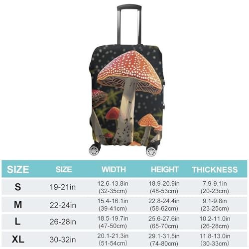 Mushroom Luggage Cover, Washable Elastic Suitcase Cover Protector Fit 18-32 Inch Luggage2