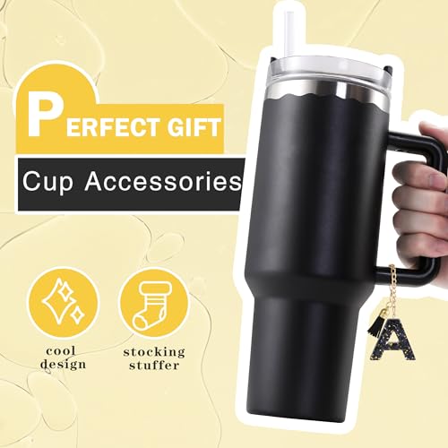Image of Letter Charm Accessories for Stanley Cup 1 PCS Cute Initial Keychain Handle Charm for Stanley Tumbler for Women