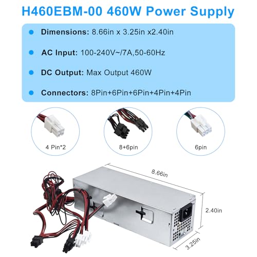 Fuente de poder 460W H460EBM-00 para Dell Optiplex miniatura 4