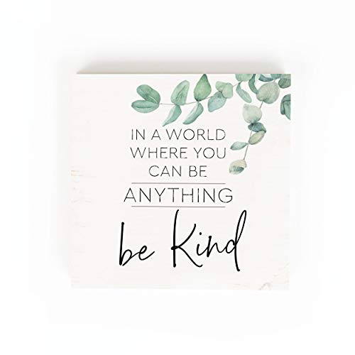 P. Graham Dunn Can Be Anything Be Kind Leaf Green 5.375 X 5.375 Pine Wood Decorative Word Block Sign #TOP14