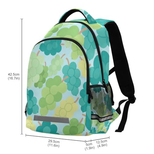 Cartoon Cute Green Grape personalized backpack for kids with chest clip bookbags for 10-12 year old bolso escolar para adolecente3