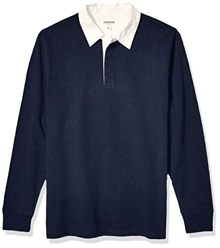 Amazon Brand - Goodthreads Men's Long-Sleeve Solid Rugby, Navy, Medium Tall