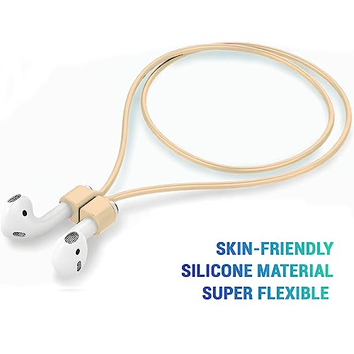 Image of LIRAMARK Magnetic Anti-Lost Strap Silicone Rope Wire Cable Connector String for AirPods Pro /Aipods Pro 2 / Airpods 1,2&3 / Earbuds (Cream)