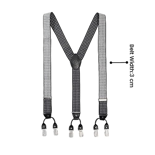 Image of The Tie Hub Tic Tac Toe - Black /White Clip On Suspenders For Men