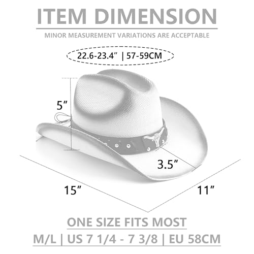Image of thuizen Western Outback Cattleman Straw Cowboy Hat for Men and Women